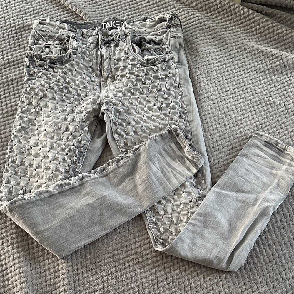Gray Patterned Jeans - image 2